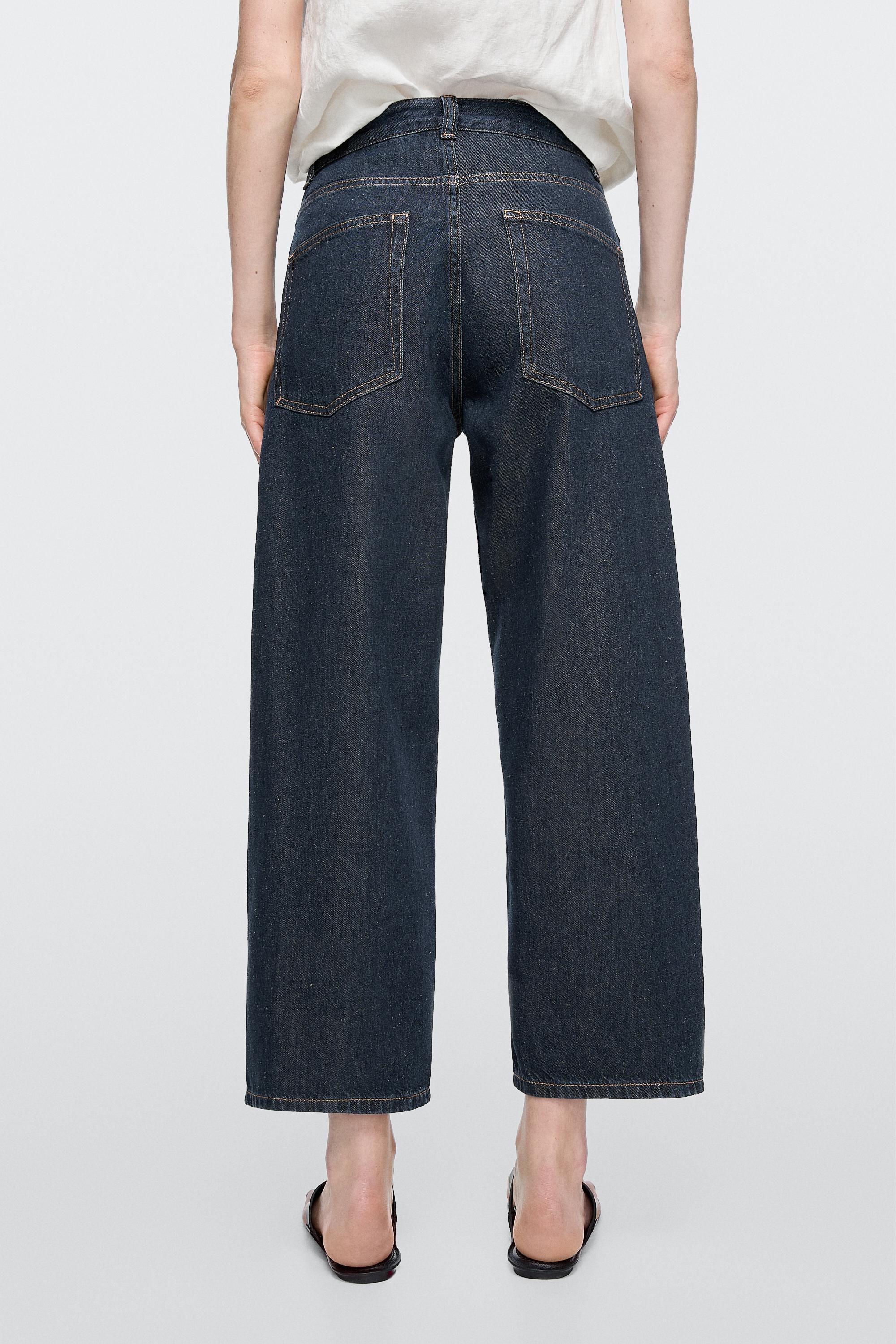 Mid-rise wide-leg cropped jeans